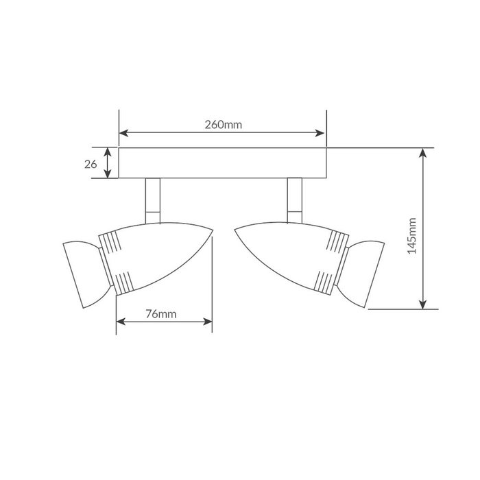 Série Kegla Foco de techo doble lineal Níquel GU10 Série Kegla Foco de techo doble lineal Níquel GU10