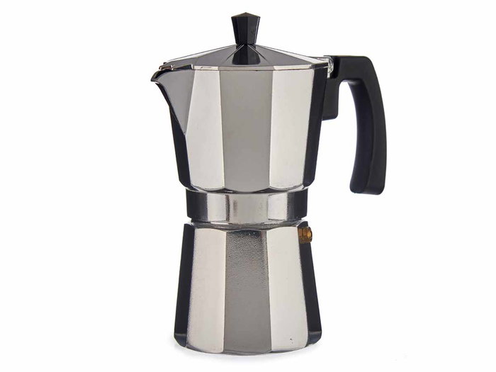 Kinvara Cafetière Aluminium 9 Tasses avec Anse 19 x 21,5 x 10,5 cm Argent (Set de 12)