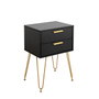 Vinthera Moa Table de chevet en mélamine avec pieds en acier Noir 40x30x60 cm
