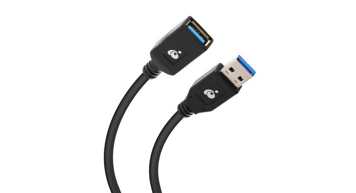 IOGEAR Câble d'extension USB 3.0 Mâle vers Femelle, 30 cm, débit 5 Gbps, compatible USB 2.0/1.1