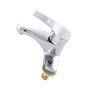 Robinet de salle de bain monomando en acier inoxydable chrome, bec bas