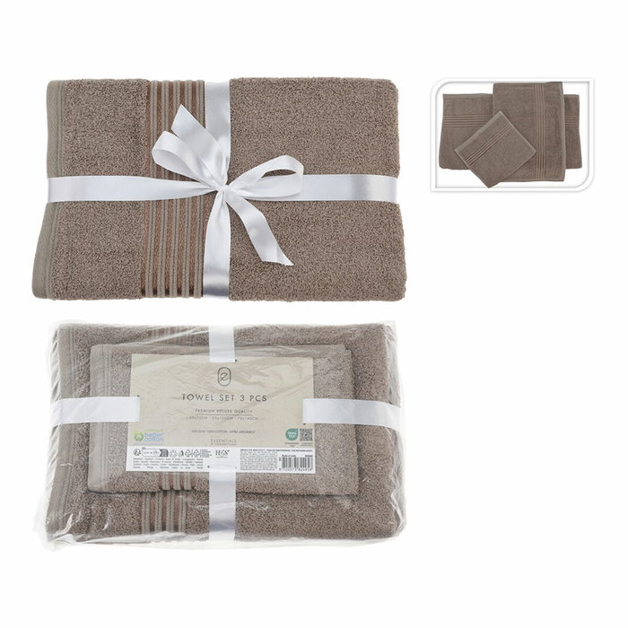 Ensemble de serviettes de toilette Essentials Taupe (3 Pièces) Ensemble de serviettes de toilette Essentials Taupe (3 Pièces)