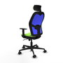 Piqueras y Crespo Chaise de Bureau Jorquera Pistache et Bleu