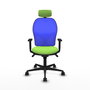 Piqueras y Crespo Chaise de Bureau Jorquera Pistache et Bleu