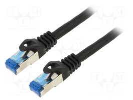 Lanberg Cordon de raccordement Cat 6A S/FTP 1m noir