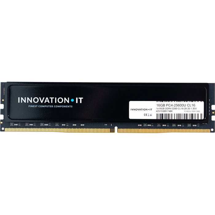 Innovation IT Mémoire RAM DDR4 16 Go UDIMM 3200 MHz PC4-25600 CL16 avec Dissipateur Innovation IT Mémoire RAM DDR4 16 Go UDIMM 3200 MHz PC4-25600 CL16 avec Dissipateur
