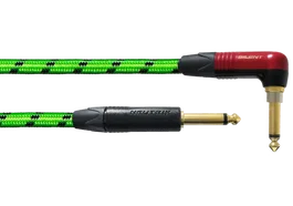 CORDIAL Câble d'instrument jack-jack coudé Silent vert UV 3m