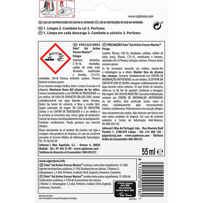 Pato Bloc WC Eau Bleue Nettoie & Assainit 40g