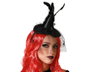 BigBuy Carnival Serre-tête Chapeau Sorcière Halloween Plumes Noir