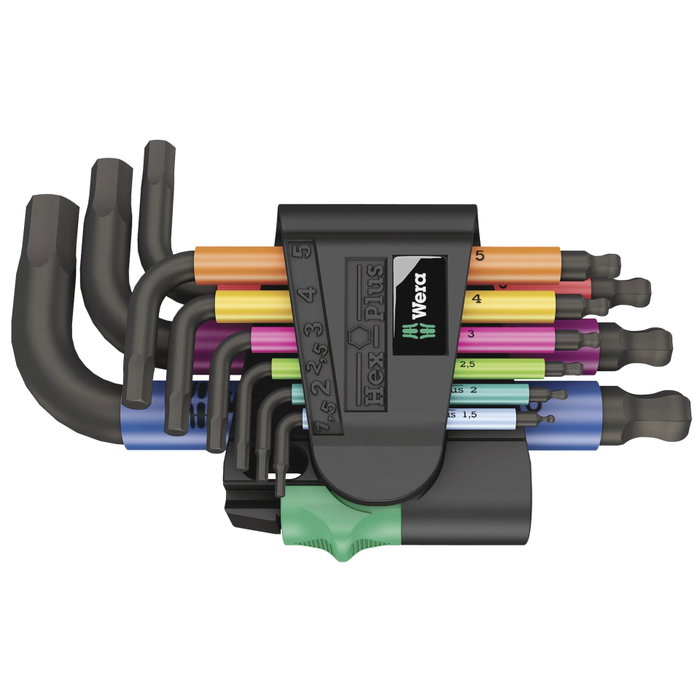 Wera 950/9 Hex-Plus Multicolour 2 - Jeu de 9 clés hexagonales métriques Wera 950/9 Hex-Plus Multicolour 2 - Jeu de 9 clés hexagonales métriques