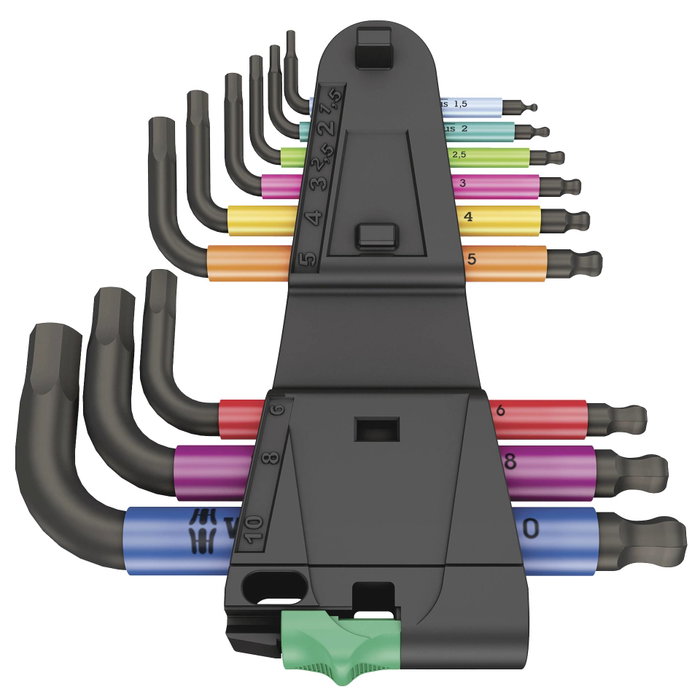 Wera 950/9 Hex-Plus Multicolour 2 - Jeu de 9 clés hexagonales métriques Wera 950/9 Hex-Plus Multicolour 2 - Jeu de 9 clés hexagonales métriques