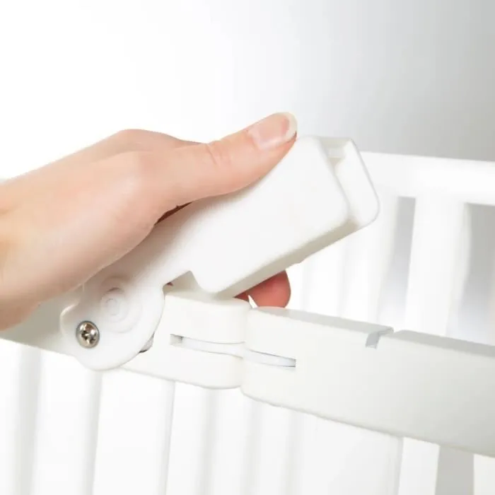 Roba Parc Bébé Pliable Little Stars 75 x 100 cm en Bois Laqué Blanc, Réglable Hauteur, Roues avec Freins, Motif Étoiles - Conforme Norme EN 12227