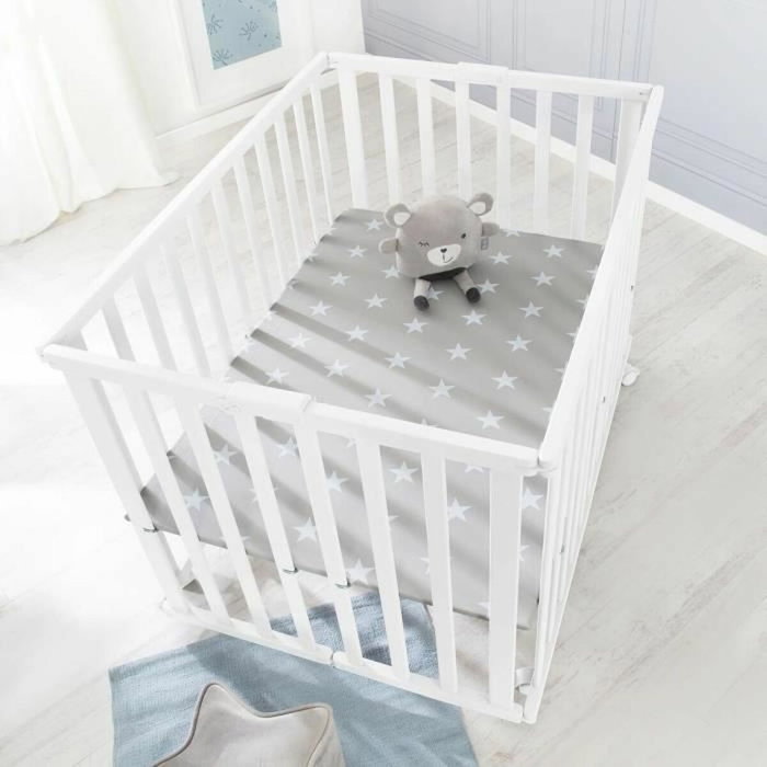 Roba Parc bébé pliable Little Stars Motif Étoile Blanc Roba Parc bébé pliable Little Stars Motif Étoile Blanc