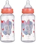 Disney Baby Lot de 2 biberons Minnie Collector 360 ml Tétine en silicone avec débit réglable 3 positions