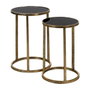 BigBuy Home Jeu de 2 tables Noir Doré