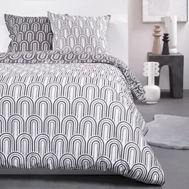 Today Parure de Lit Sunshine - Housse Couette 220x240 cm + 2 Taies 63x63 cm - Coton - Imprimé - Pour Lit 2 Personnes