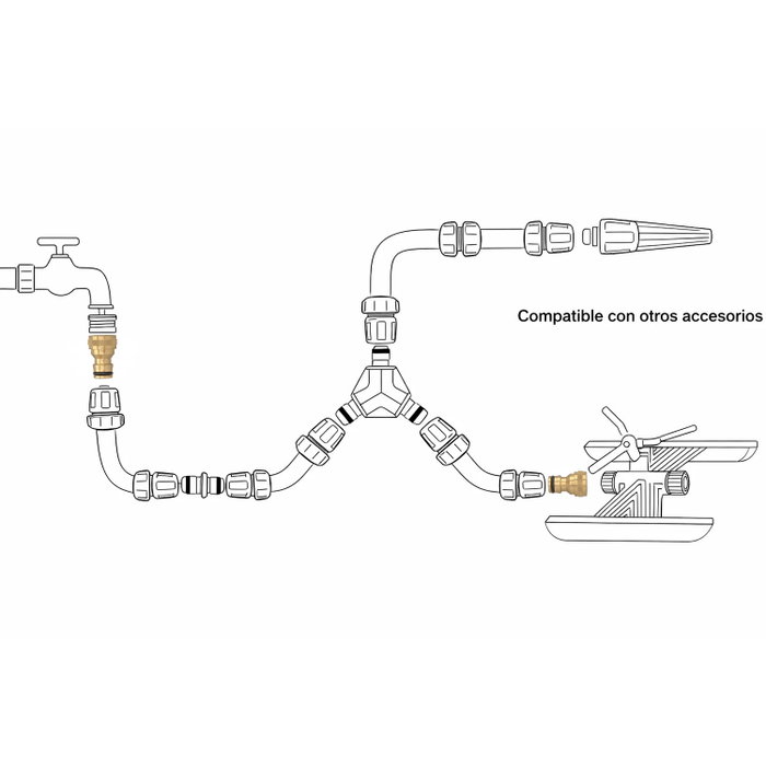 SATURNIA Adaptateur de tuyau en laiton 1/2'' femelle SATURNIA Adaptateur de tuyau en laiton 1/2'' femelle