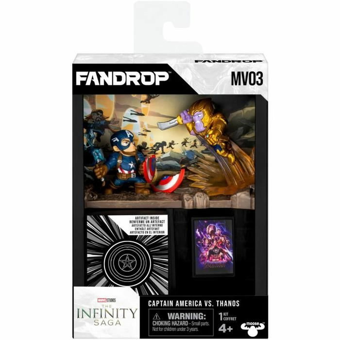 Fandrop Captain America vs Thanos - Vitrine avec scène culte, mini affiche et artefact Fandrop Captain America vs Thanos - Vitrine avec scène culte, mini affiche et artefact
