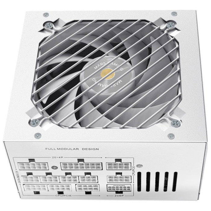Mars Gaming MPB1200PSIW Alimentation ATX 3.1 1200W 80 Plus Gold Blanc Modulaire Silencieuse