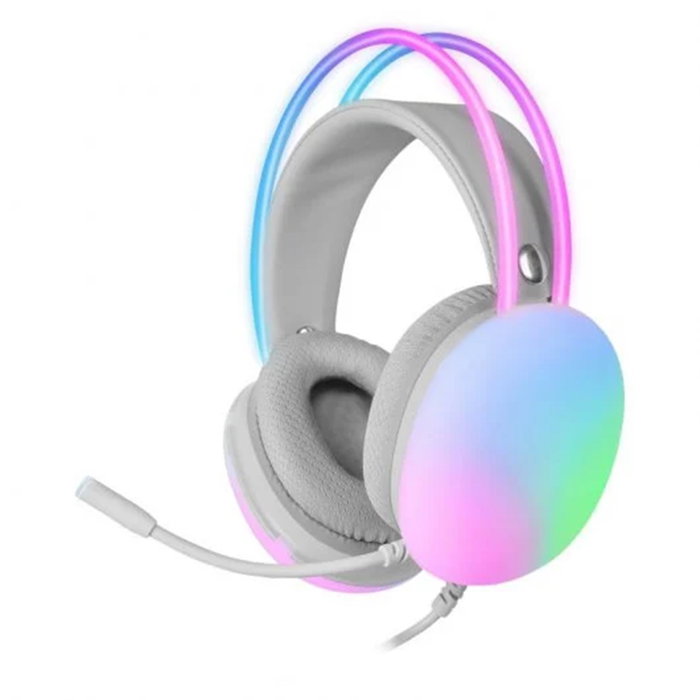 Mars Gaming MH-Glow Casque Audio Jack 3.5mm RGB Chroma Flow pour PC PS4 PS5 Xbox Nintendo Switch Smartphone Rose