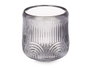 GIFTDECOR Porte-bougie Cercle Rayé Gris