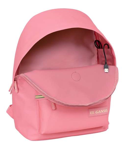 Safta El Ganso Basics Marsala - Sac à dos double USB pour ordinateur portable 15,6 pouces, 31 x 44 x 18 cm