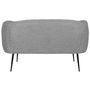 Canapé DKD Home Decor Noir Gris Mousse Bois Métal Velours Scandi 129 x 75 x 73 cm