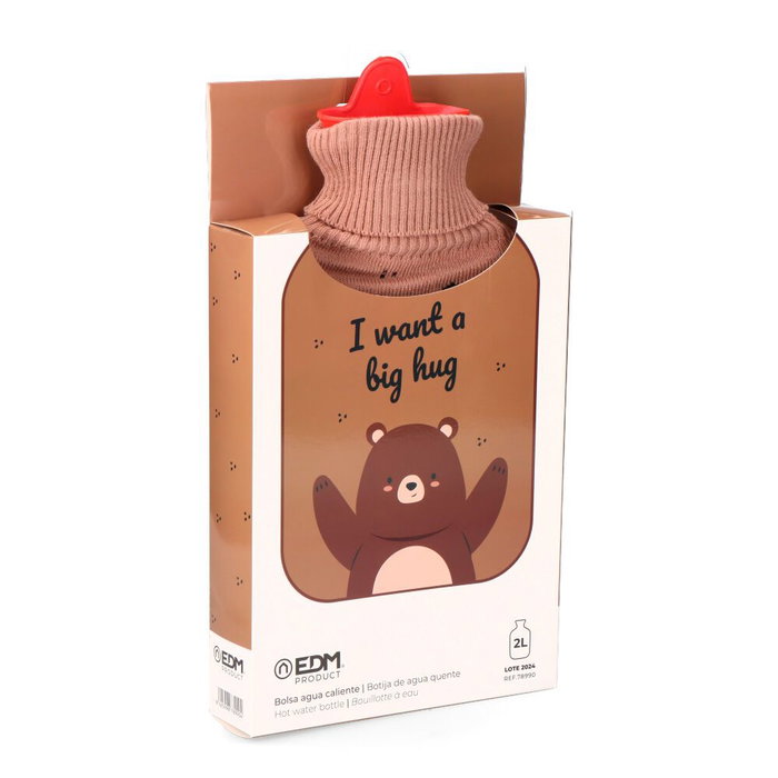 Edm Bouillotte 2 L modèle ours en peluche 20 x 1 x 34,5 cm