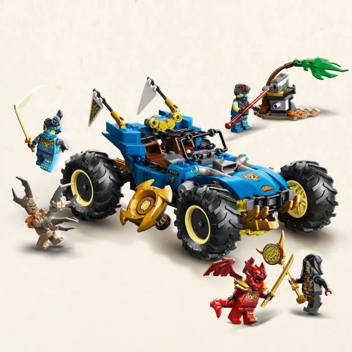 LEGO NINJAGO 71856 La Voiture Transformable de Jay - Jeu de Construction avec 5 Minifigurines - Saison 4 Soulevement des Dragons - Cadeau Enfant 8 ans et Plus
