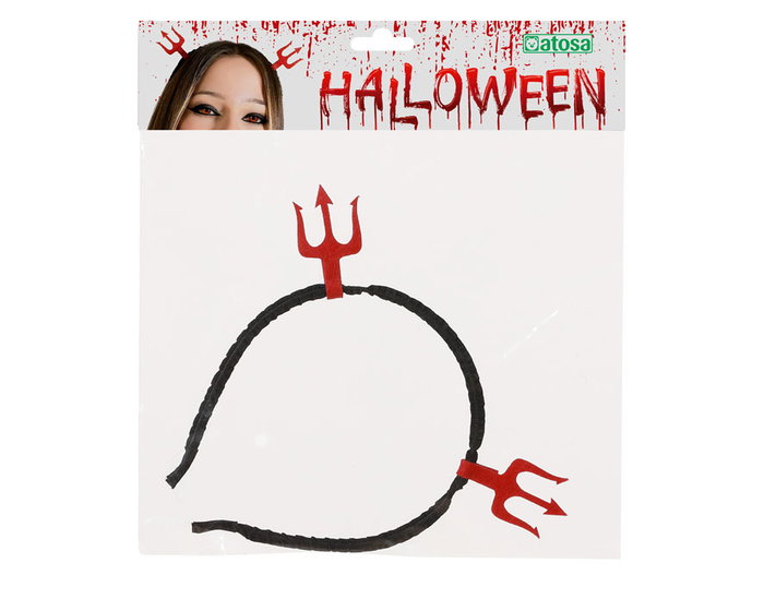 Couronne démoniaque à cornes rouges avec volants pour costume de diablesse - Accessoire pour Halloween et fêtes déguisées