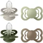 Bibs Supreme Sucette bébé Taille 2 - Silicone - Pack de 4 - Sand Sage Hunter Green Dark Oak