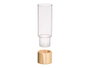 GIFTDECOR Vase Cylindrique en Acrylique avec Base en Bois 10x10x30cm