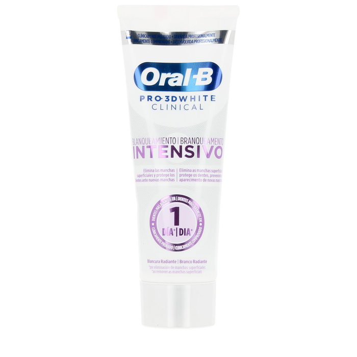 Oral-B Pro-3D White Clinical Dentifrice Blanchissant Intensif PRO-3DWHITE - 75 ml pour des Dents Plus Blanches dès le Premier Jour Oral-B Pro-3D White Clinical Dentifrice Blanchissant Intensif PRO-3DWHITE - 75 ml pour des Dents Plus Blanches dès le Premier Jour