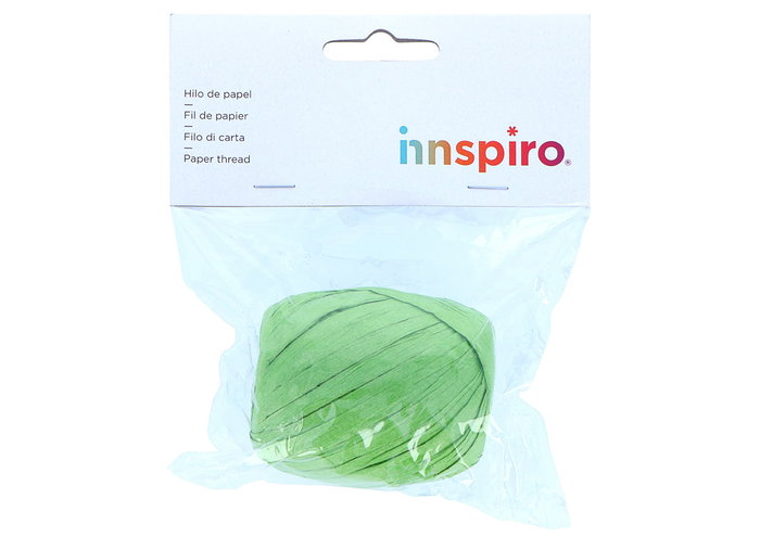 Innspiro Rafia de papier verte 4mm x 30m