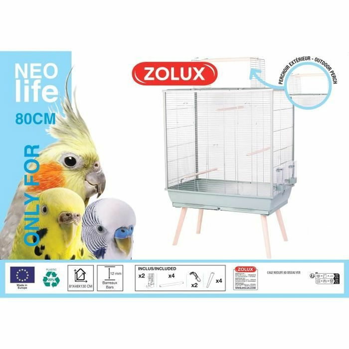Zolux Cage Néolife surélevée Verte 81 x 48 x 130 cm