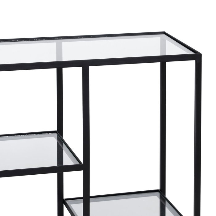 BigBuy Home Étagère Noir Verre Fer 110 x 26 x 74 cm BigBuy Home Étagère Noir Verre Fer 110 x 26 x 74 cm