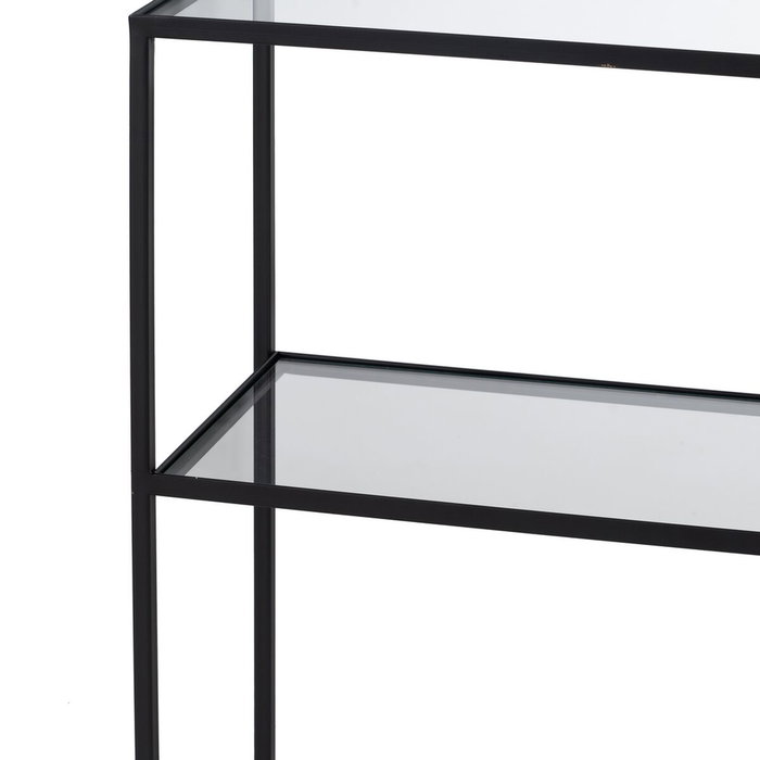 BigBuy Home Étagère Noir Verre Fer 110 x 26 x 74 cm BigBuy Home Étagère Noir Verre Fer 110 x 26 x 74 cm