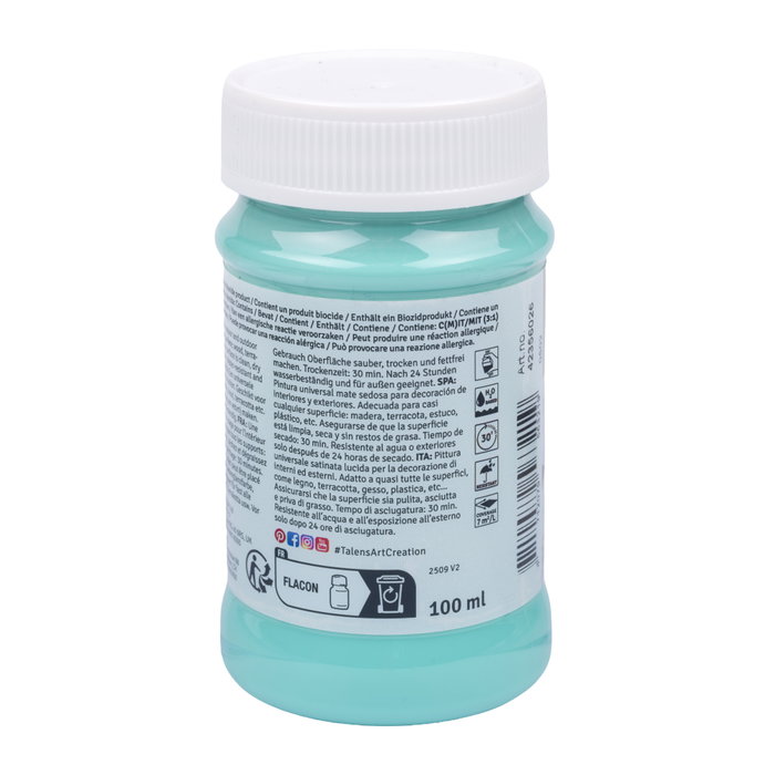 Talens Art Creation Peinture Acrylique TAC INT/EXT 100ML Vert Turquoise