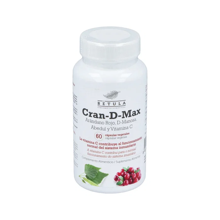 BETULA Cran-D-Max 60 gélules Complément alimentaire arandano rouge 500mg D-Mannose Proantocyanidines PACs BETULA Cran-D-Max 60 gélules Complément alimentaire arandano rouge 500mg D-Mannose Proantocyanidines PACs