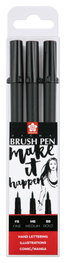 Sakura Pigma Brush Pen estuche, 3 x Fb Mb Bb