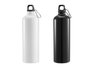 Leknes Bouteille Mousqueton 1000 ml Aluminium Plastique 8 x 26,8 x 8 cm Blanc Noir (Set de 24)