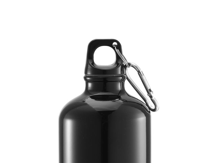 Leknes Bouteille Mousqueton 1000 ml Aluminium Plastique 8 x 26,8 x 8 cm Blanc Noir (Set de 24)