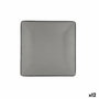 Bidasoa Gio Assiette Plate Bicolore Gris Mélamine 21,5x21,5 cm (12 Unités)