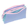 Trousse Fourre-Tout Triple Munich Mellow Bleu Rose Bleu ciel 22 x 12 x 3 cm