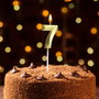 Party Time Bougie Anniversaire Chiffre 7 Or