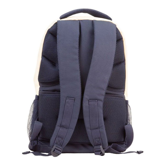 Milan Mochila scolaire 4 fermetures éclair série 1918 25 L beige et bleu marine