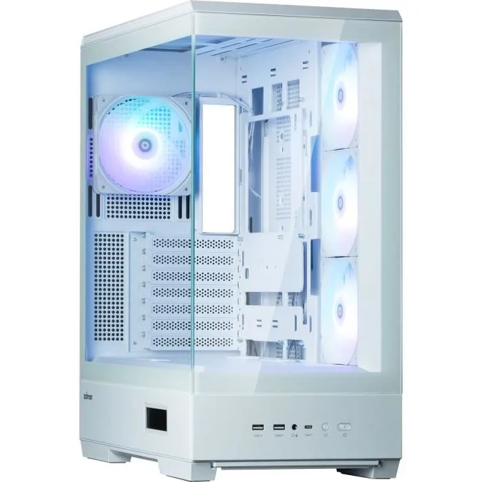 Zalman P50DS White Boîtier PC Gaming Mini-Tour avec Verre Trempé & Ventilateurs ARGB