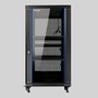 Phasak PHO 6822 Armario Rack 19 Pouces 22U 600x800 Monté - Baie de Serveur Professionnelle avec Ventilateurs, Bande et Roulettes