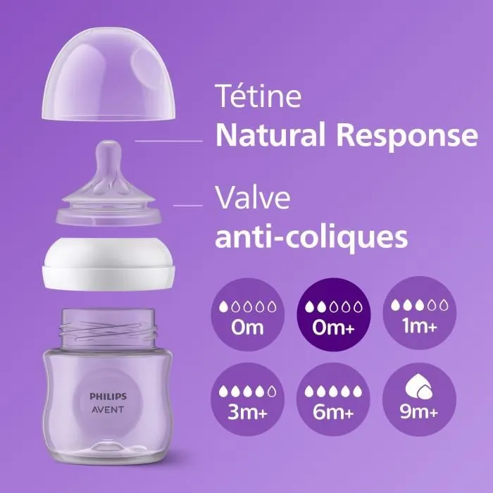 Philips Avent Coffret Natural 3.0 - Biberon 125 ml + Sucette Ultra Air 0-6 Mois - Pour une Expérience d'Alimentation Naturelle Philips Avent Coffret Natural 3.0 - Biberon 125 ml + Sucette Ultra Air 0-6 Mois - Pour une Expérience d'Alimentation Naturelle