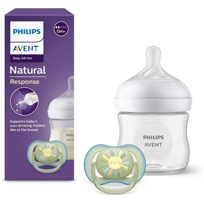 Philips Avent Coffret Natural 3.0 - Biberon 125 ml + Sucette Ultra Air 0-6 Mois - Pour une Expérience d'Alimentation Naturelle Philips Avent Coffret Natural 3.0 - Biberon 125 ml + Sucette Ultra Air 0-6 Mois - Pour une Expérience d'Alimentation Naturelle